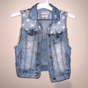 Bullhead Denim Co. destroyed Vest, Slim Fit Size Small